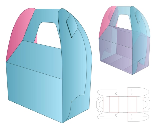 Diseño de plantilla troquelada de embalaje de caja