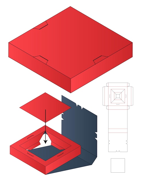 Diseño de plantilla troquelada de embalaje de caja