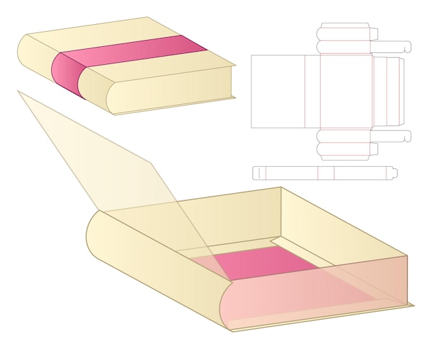 Diseño de plantilla de troquelado de caja. Maqueta 3D