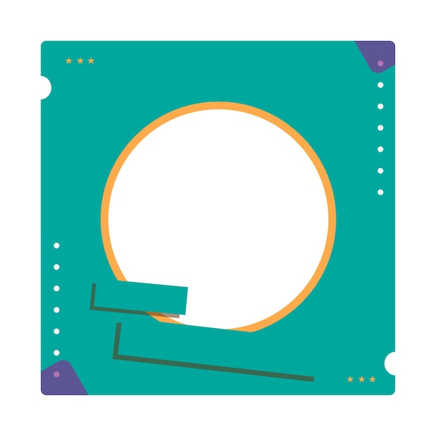 Diseño de plantilla de twibbon verde claro con estilo moderno y memphis