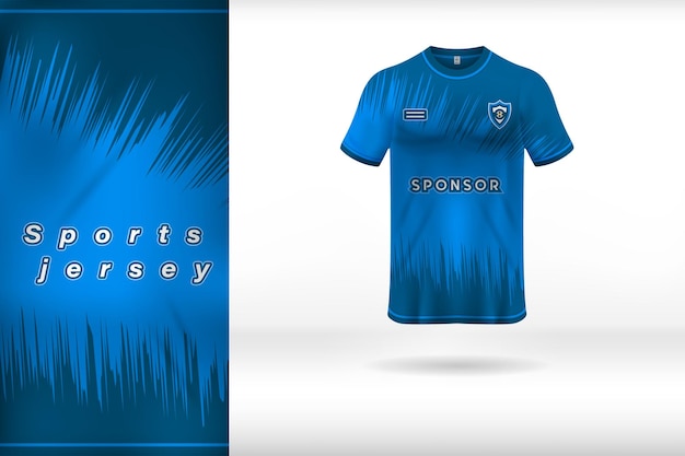 Diseño de plantilla de uniforme de camiseta deportiva azul