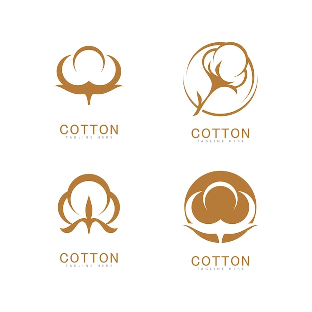 Diseño de plantilla de vector de logotipo de algodón