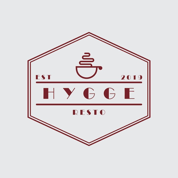 Diseño de plantilla de vector de logotipo de café hygge creativo