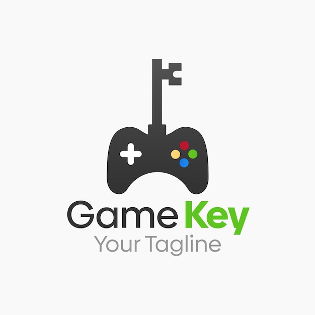 Diseño de plantilla de vector de logotipo clave de juego bueno para empresas, agencias y organizaciones