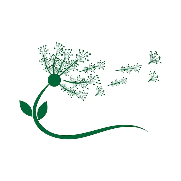 Diseño de plantilla de vector de logotipo de flor de diente de León