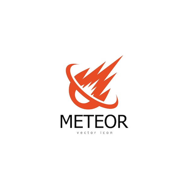 Diseño de plantilla de vector de logotipo de meteorito
