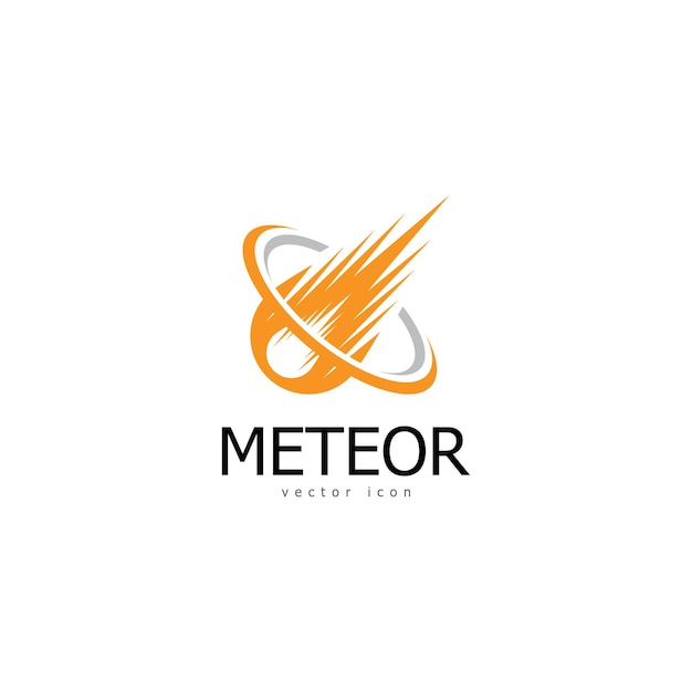 Diseño de plantilla de vector de logotipo de meteorito