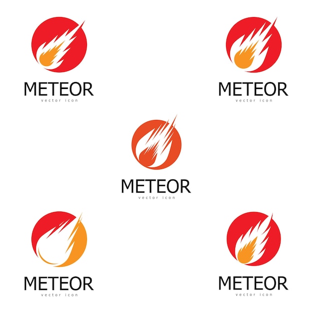 Diseño de plantilla de vector de logotipo de meteorito