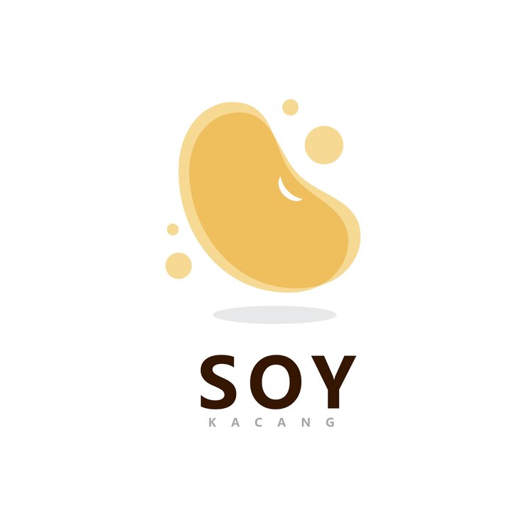 Vector diseño de plantilla de vector de logotipo de soja ilustración de vector simple de alimentos saludables