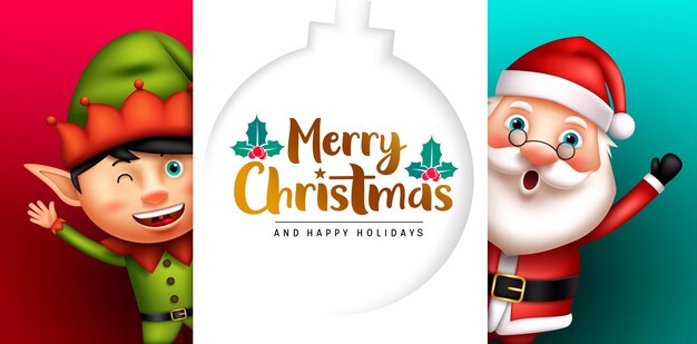 Diseño de plantilla de vector de saludo de navidad texto de feliz navidad en espacio vacío blanco