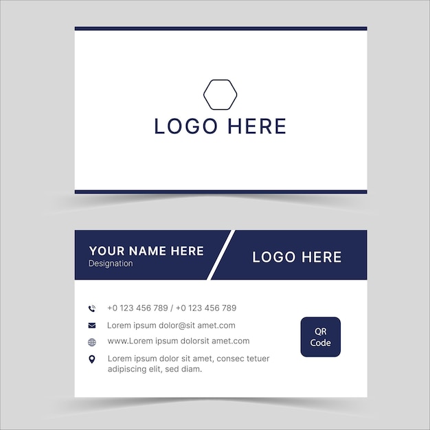Diseño de plantilla de vector de tarjeta de visita simple y moderno