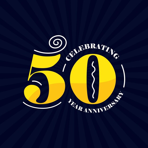 Vector diseño de plantilla vectorial de 50 años ilustración del logotipo de celebración del 50 año.