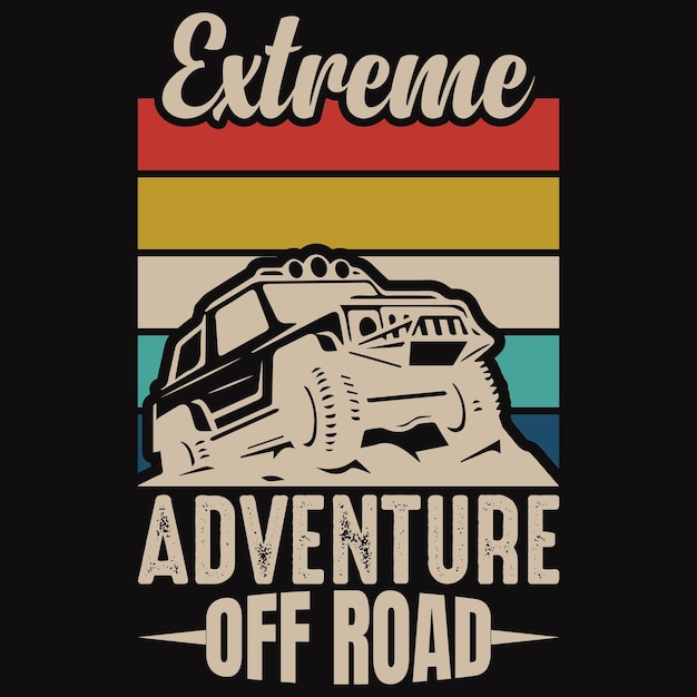 diseño de plantilla vectorial de automóvil de aventura offroad para camiseta