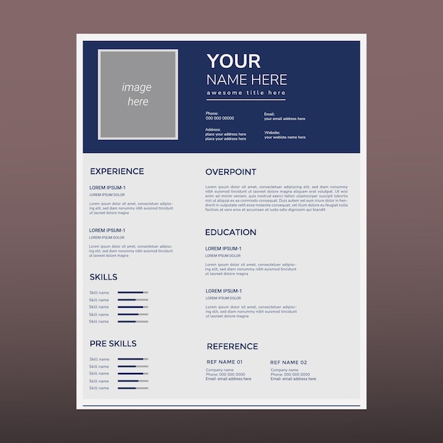 Diseño de plantilla vectorial de CV minimalista profesional para uso multipropósito de trabajos empresariales