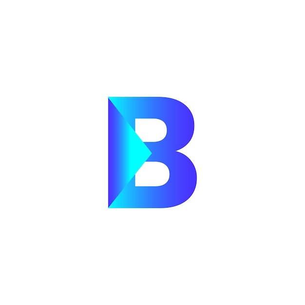 Diseño de plantilla vectorial de icono B Alfabeto inicial letra mayúscula B logotipo con símbolo de señal de flecha