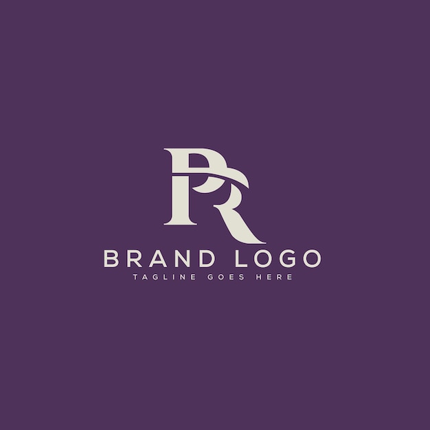 Diseño de la plantilla vectorial de la letra del logotipo de PR para la marca