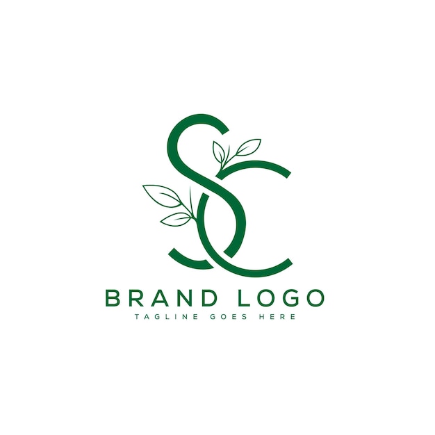 Diseño de plantilla vectorial de la letra del logotipo SC para la marca