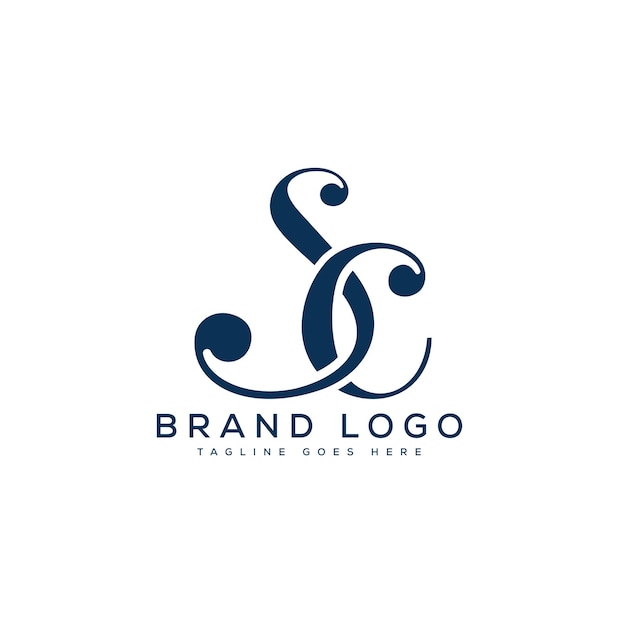Diseño de plantilla vectorial de la letra del logotipo SC para la marca