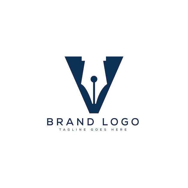 Diseño de plantilla vectorial de la letra V del logotipo para la marca