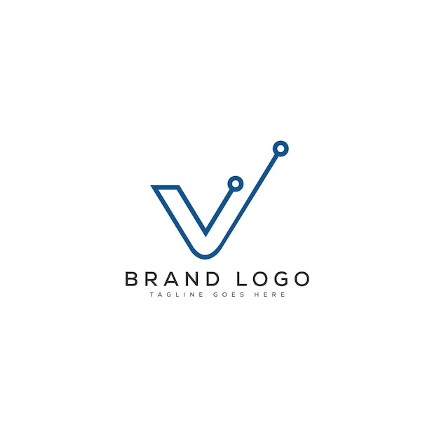 Diseño de plantilla vectorial de la letra V del logotipo para la marca