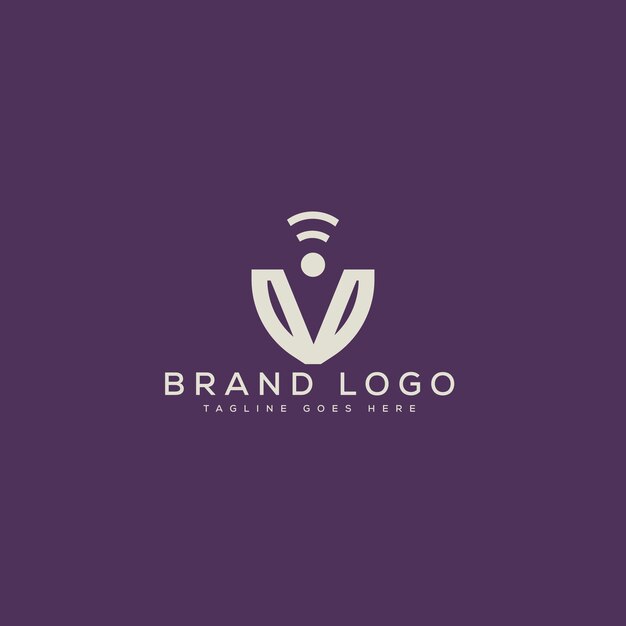 Diseño de plantilla vectorial de la letra V del logotipo para la marca