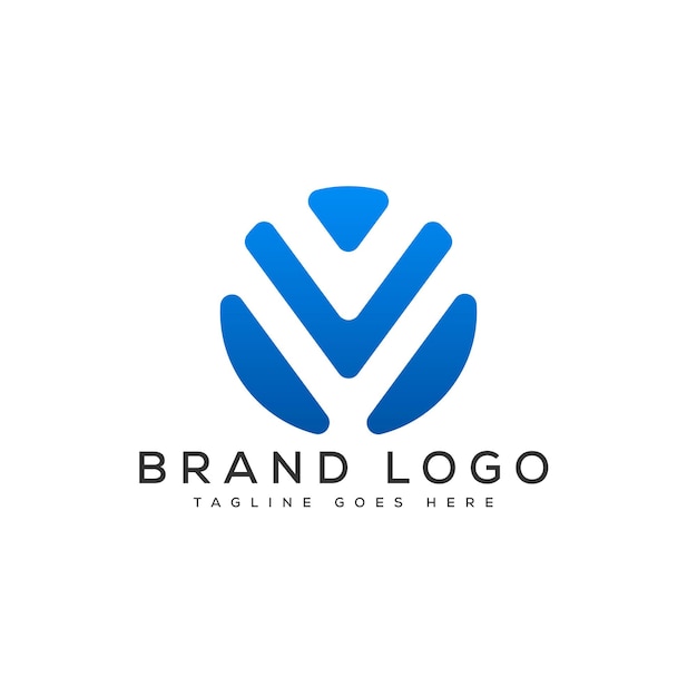 Diseño de plantilla vectorial de la letra V del logotipo para la marca