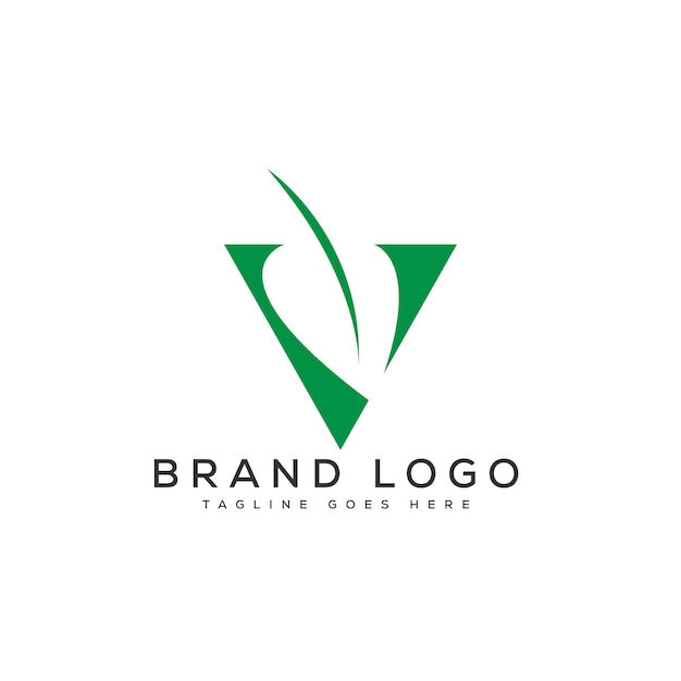 Diseño de plantilla vectorial de la letra V del logotipo para la marca