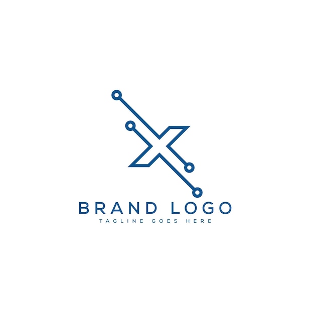 Diseño de plantilla vectorial de la letra X del logotipo para la marca