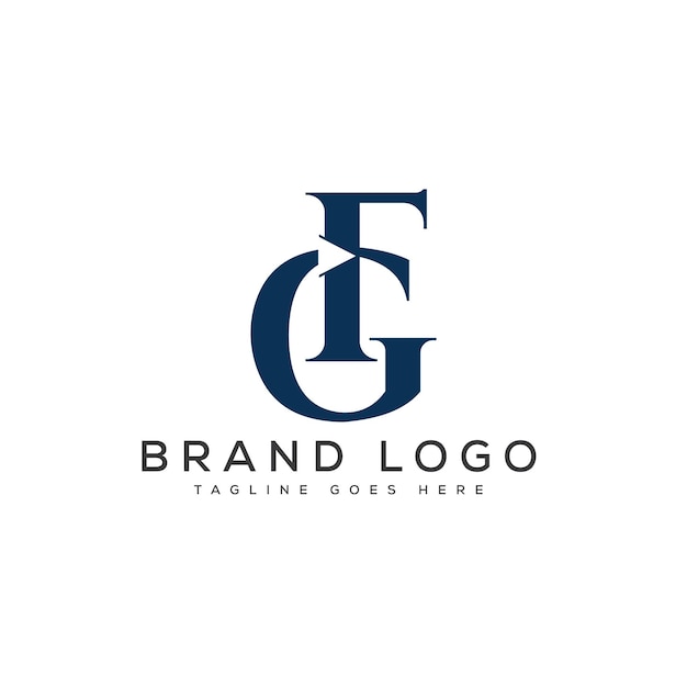 Diseño de la plantilla vectorial de letras del logotipo GF para la marca