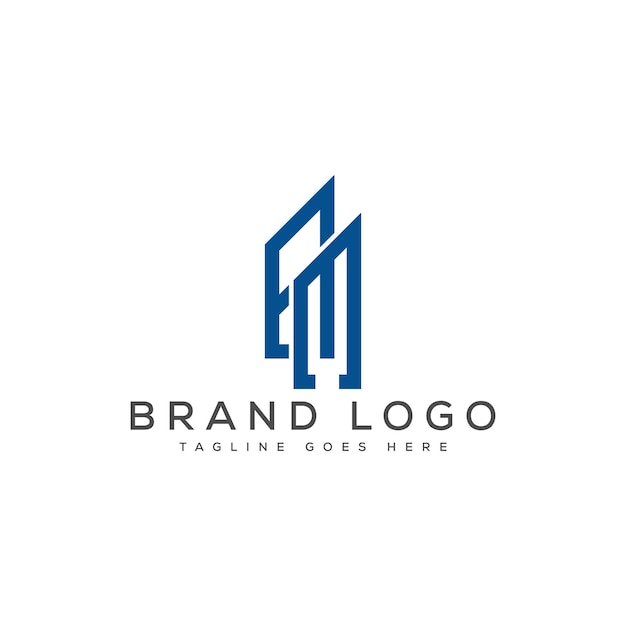 Diseño de la plantilla vectorial del logotipo EM para la marca