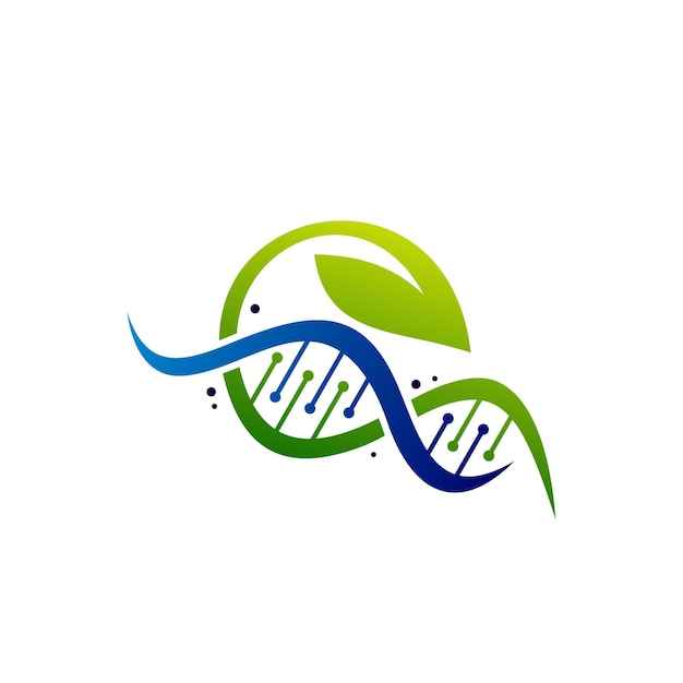 diseño de la plantilla vectorial del logotipo del icono dna eco
