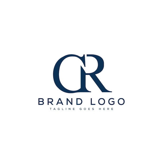 Diseño de la plantilla vectorial del logotipo de la letra CR para la marca