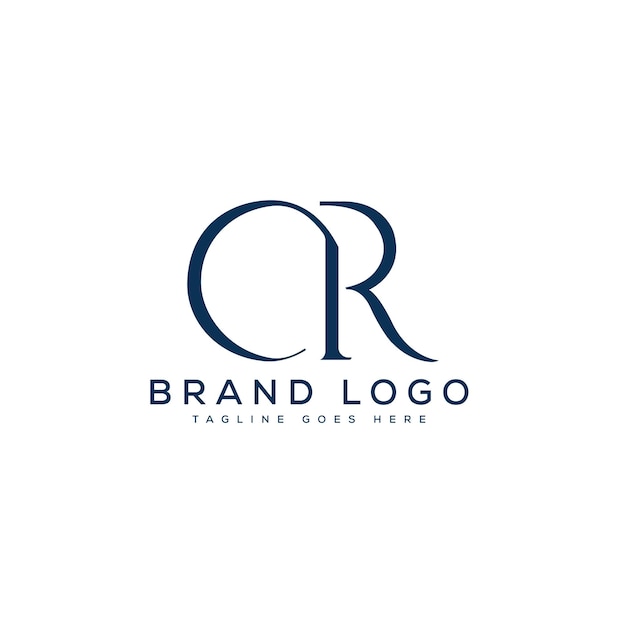 Diseño de la plantilla vectorial del logotipo de la letra CR para la marca