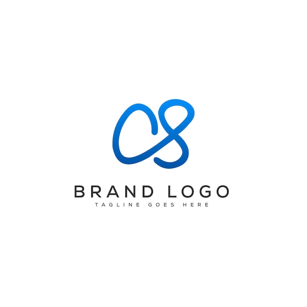 Diseño de la plantilla vectorial del logotipo de la letra CS para la marca