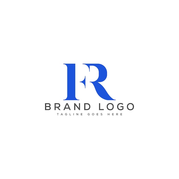 Diseño de la plantilla vectorial del logotipo de la letra FR para la marca
