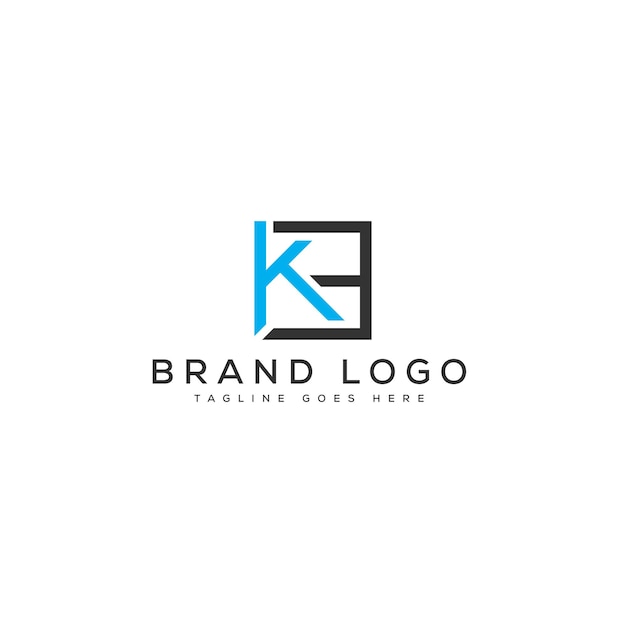 Diseño de la plantilla vectorial del logotipo de la letra KE para la marca