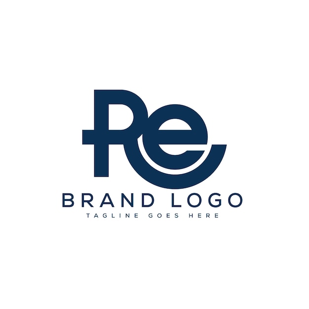 Diseño de la plantilla vectorial del logotipo de la letra RE para la marca