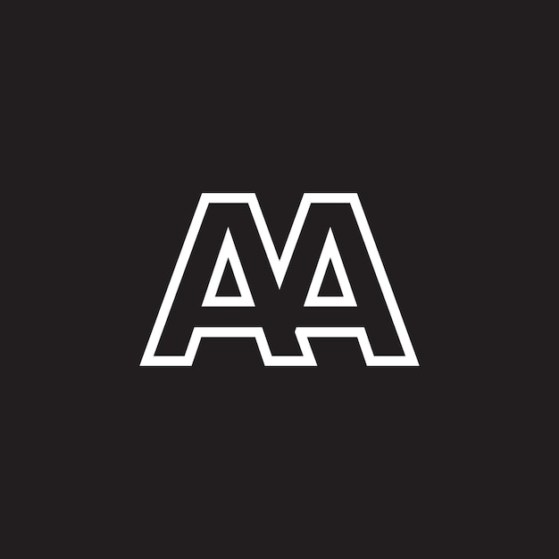 Diseño de plantilla vectorial de logotipo de monograma de letra AA color blanco negro mínimo