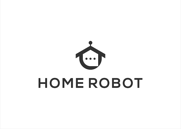 Diseño de plantilla vectorial de logotipo de robot doméstico