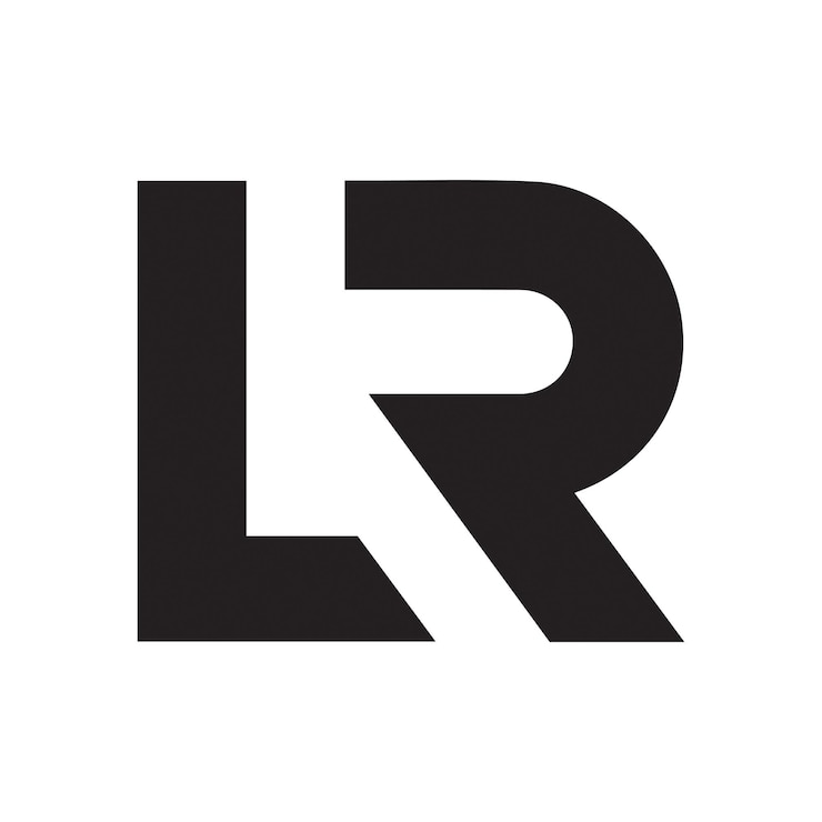 Diseño de la plantilla vectorial del logotipo del triángulo de letras LR para la marca