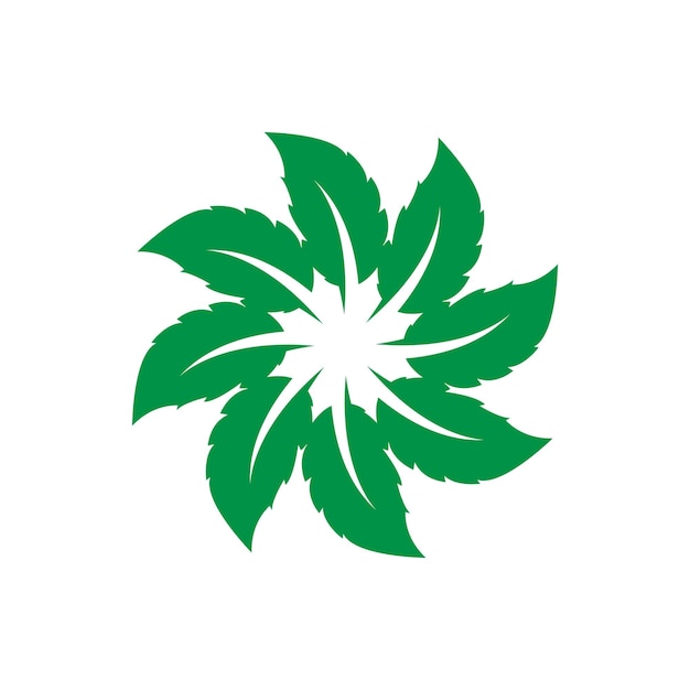 Diseño de la plantilla vectorial del símbolo del logotipo de la hoja de menta