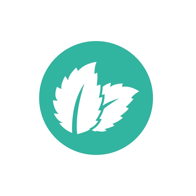 Diseño de la plantilla vectorial del símbolo del logotipo de la menta de hoja natural