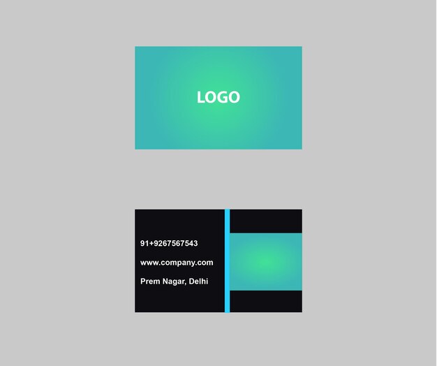 Diseño de plantilla vectorial de tarjetas de visita corporativas con combinación de colores negro y verde