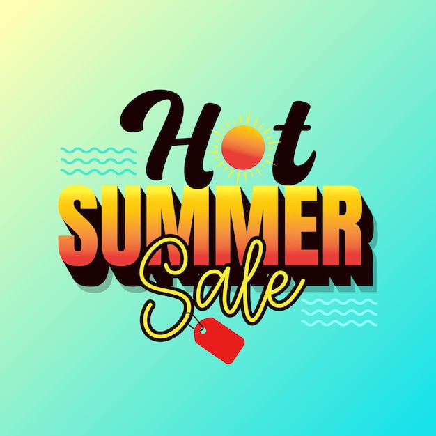 Diseño de plantilla de venta de verano con ilustración vectorial de sol y etiqueta de venta Tipografía de venta de invierno