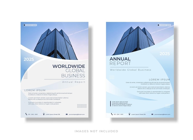 Diseño de plantilla de volante comercial de informe anual de empresa moderna