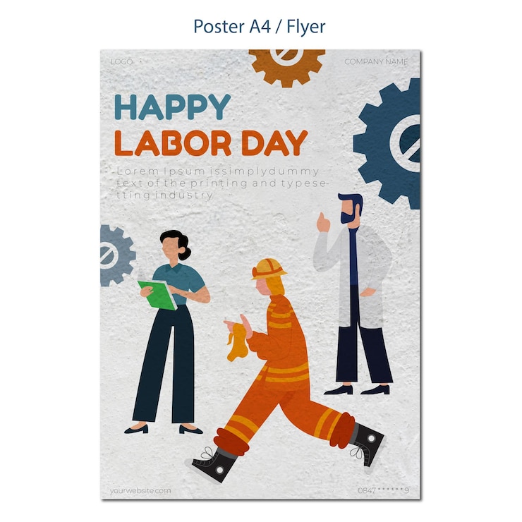 diseño de plantilla de volante de feliz día del trabajo