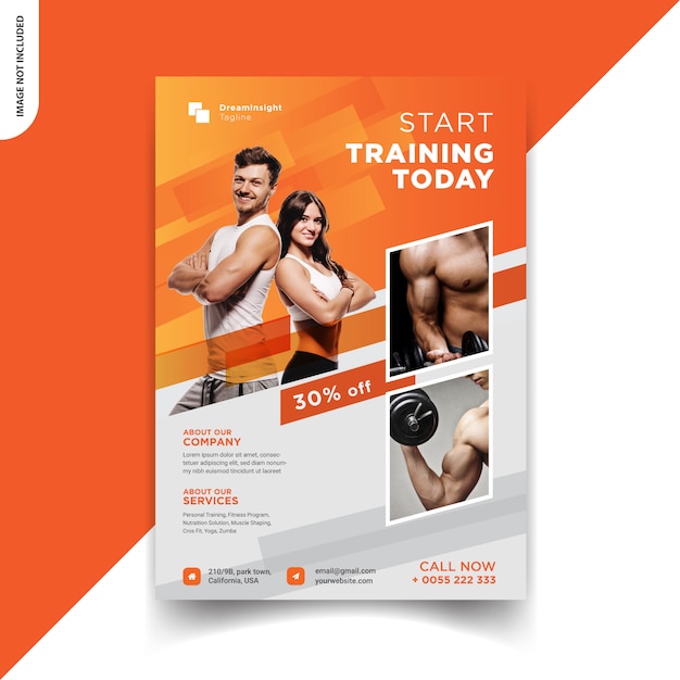 Diseño de plantilla de volante de fitness creativo