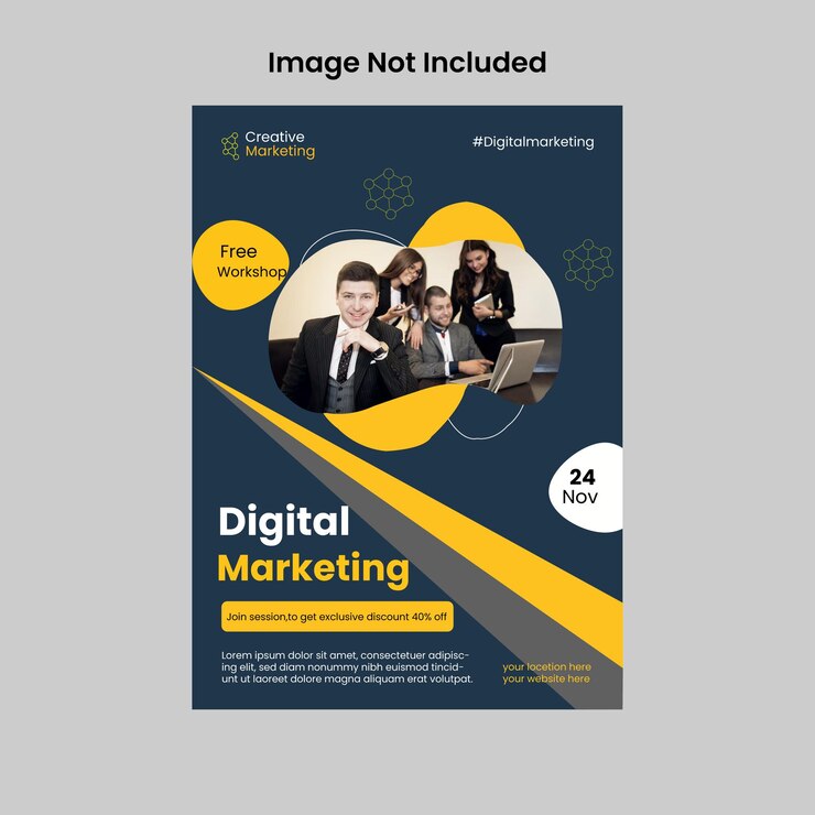 Diseño de plantilla de volante para marketing digital.