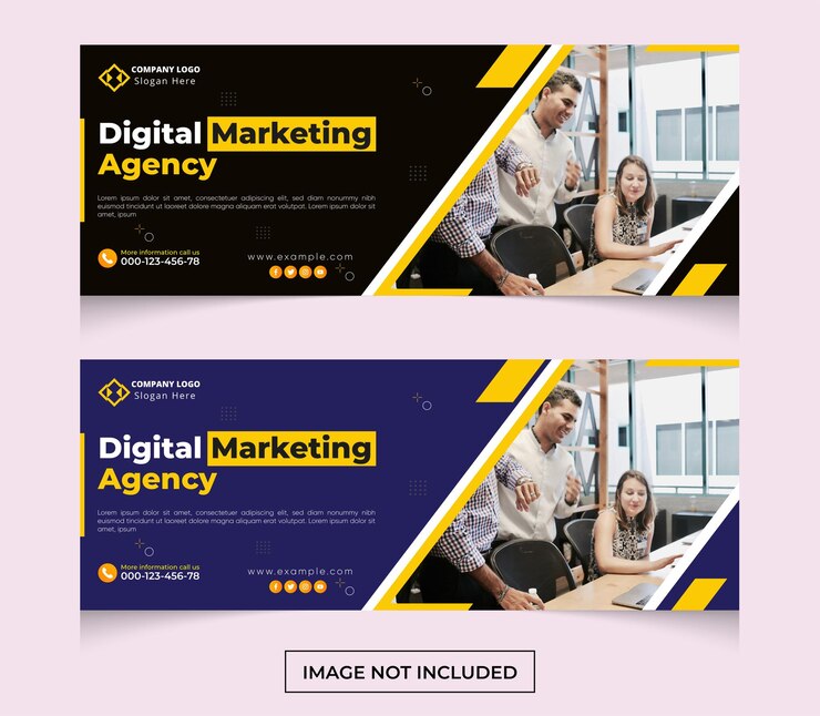 Diseño de plantilla web de agencia de marketing digital horizontal