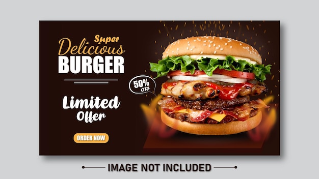 Vector diseño de plantilla web de venta de hamburguesas deliciosas